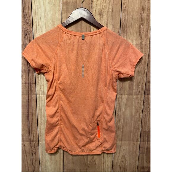 Nike Medium dri-fit running active wear orange t-shirt zipper pocket women’s - Picture 4 of 7